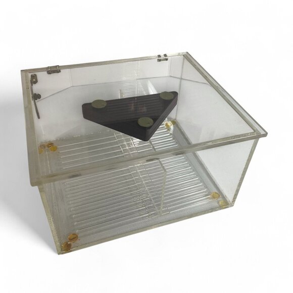 VTG Clear Acrylic Cigar Humidor 10x9x6 Professional Humidifer Tobacco‎ Divider - Picture 1 of 9